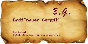 Brünauer Gergő névjegykártya